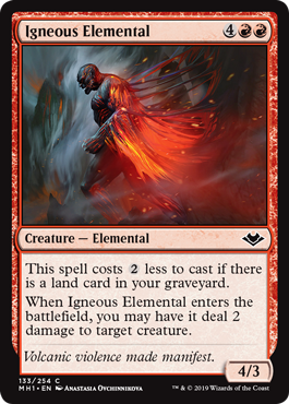 【ENG】【Foil】《炎血の精霊/Igneous Elemental》[MH1]