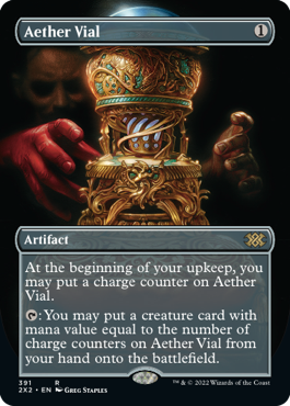 【ENG】【Foil】■ボーダーレス■《霊気の薬瓶/Aether Vial》[2X2]