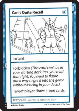 【ENG】■エンブレムなし■《Can't Quite RecallPlay Test Card》[Mystery Booster Playtest Cards]