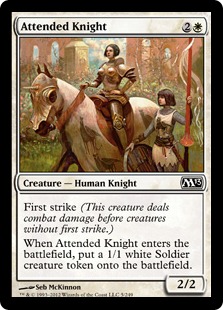 【ENG】【Foil】《従者つきの騎士/Attended Knight》[M13]
