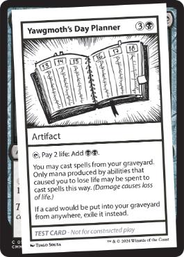 【ENG】■エンブレムなし■《Yawgmoth's Day PlannerPlay Test Card》[Mystery Booster Playtest Cards]