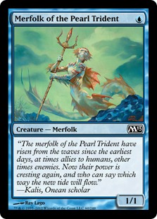 【ENG】【Foil】《真珠三叉矛の人魚/Merfolk of the Pearl Trident》[M13]
