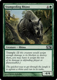 【JPN】【Foil】《暴走するサイ/Stampeding Rhino》[M12]