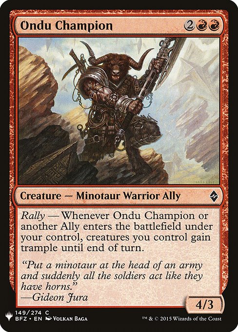 【ENG】《オンドゥの勇者/Ondu Champion》[PWシンボル付き再版]