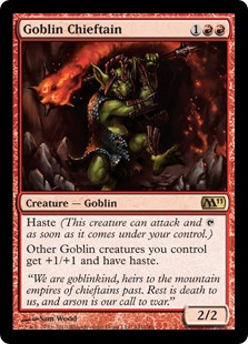【ENG】【Foil】《ゴブリンの酋長/Goblin Chieftain》[M11]