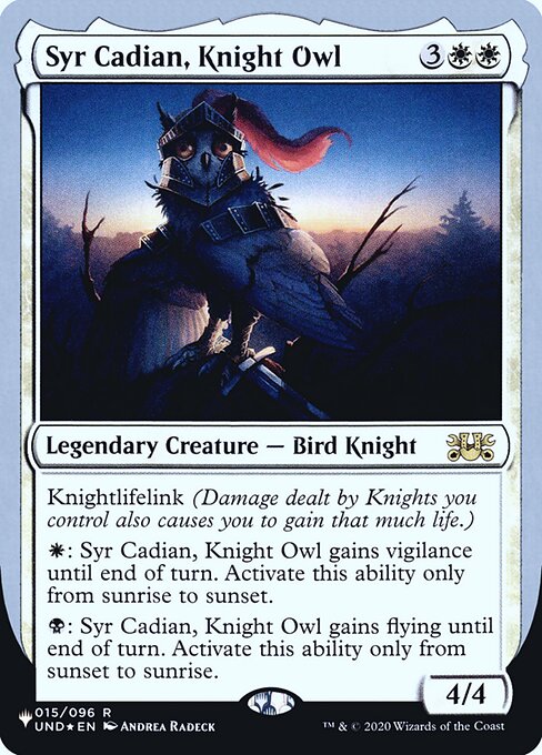 【ENG】【Foil】《Syr Cadian, Knight Owl》[PWシンボル付き再版]