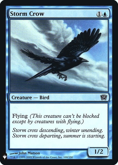 【ENG】【Foil】《嵐雲のカラス/Storm Crow》[PWシンボル付き再版]