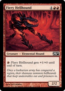 【ENG】【Foil】《焦熱のヘルハウンド/Fiery Hellhound》[M10]