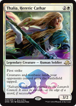 【ENG】【Foil】《異端聖戦士、サリア/Thalia, Heretic Cathar》[BOXプロモ]