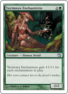 【ENG】【Foil】《ヤヴィマヤの女魔術師/Yavimaya Enchantress》[9ED]