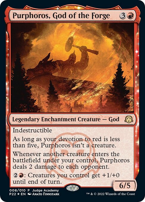 【ENG】【Foil】《鍛冶の神、パーフォロス/Purphoros, God of the Forge》[ジャッジ褒賞]