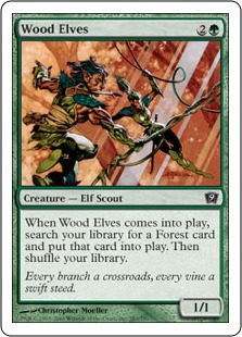 【ENG】【Foil】《ウッド・エルフ/Wood Elves》[9ED]