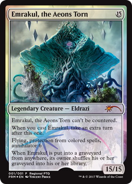 【ENG】【Foil】《引き裂かれし永劫、エムラクール/Emrakul, the Aeons Torn》[RPTQプロモ]]