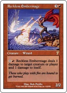 【ENG】【Foil】《無謀なるエンバーの魔道士/Reckless Embermage》[7ED]