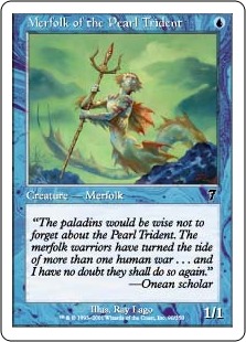 【ENG】【Foil】《真珠三叉矛の人魚/Merfolk of the Pearl Trident》[7ED]