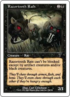 【ENG】【Foil】《カミソリネズミ/Razortooth Rats》[7ED]