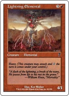 【ENG】【Foil】《稲妻の精霊/Lightning Elemental》[7ED]