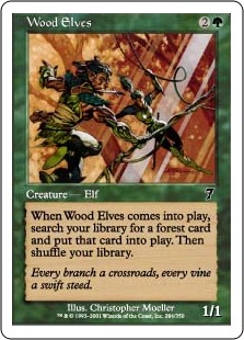 【ENG】【Foil】《ウッド・エルフ/Wood Elves》[7ED]