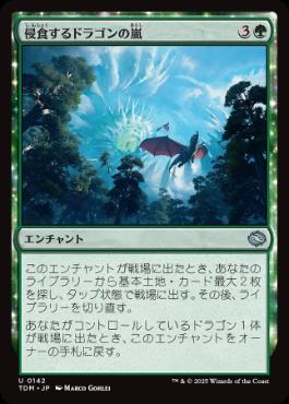 【JPN】【Foil】《侵食するドラゴンの嵐/Encroaching Dragonstorm》[TDM]