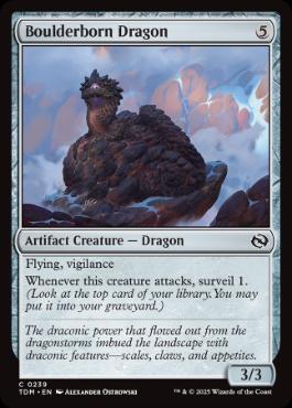 【ENG】【Foil】《丸岩生まれの龍/Boulderborn Dragon》[TDM]