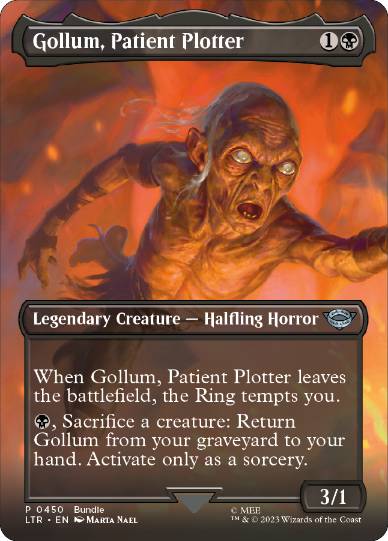 【ENG】【Foil】■ボーダーレス■《忍耐強く企む者、ゴラム/Gollum, Patient Plotter》[Bundleプロモ]