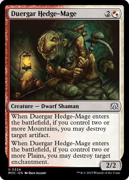 【ENG】《デュルガーの垣魔道士/Duergar Hedge-Mage》[MOC]
