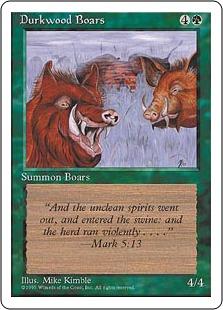 【ENG】■アルターネイト版■《ダークウッドの猪/Durkwood Boars》[4ED]
