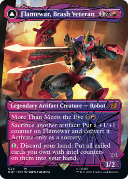 【ENG】【Foil】■シャッタード・グラス■《無作法な古参兵、フレイムウォー/Flamewar, Brash Veteran》[BOT]
