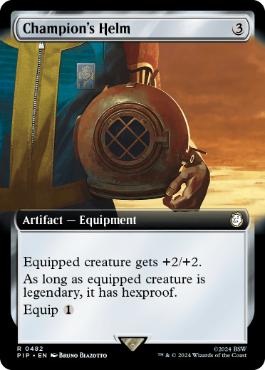【ENG】【Foil】■拡張アート■《勇者の兜/Champion's Helm》[PIP]