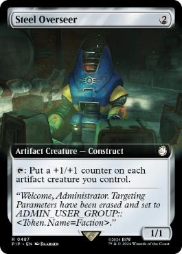 【ENG】【Foil】■拡張アート■《鋼の監視者/Steel Overseer》[PIP]
