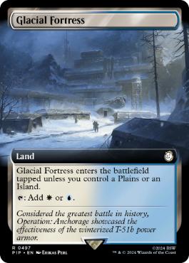【ENG】【Foil】■拡張アート■《氷河の城砦/Glacial Fortress》[PIP]