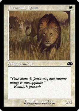 【ENG】【Foil】■旧枠■《サバンナ・ライオン/Savannah Lions》[DMR]