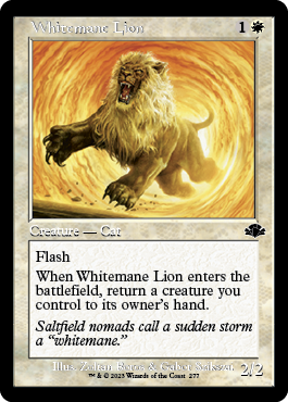 【ENG】【Foil】■旧枠■《白たてがみのライオン/Whitemane Lion》[DMR]