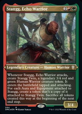 【ENG】【Foil】■エッチング■《こだまの戦士、スタング/Stangg, Echo Warrior》[DMC]