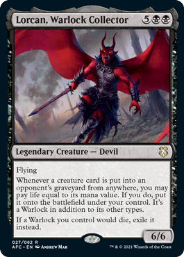 【ENG】《ウォーロックの収集家、ローカン/Lorcan, Warlock Collector》[AFC]