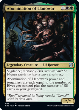 【ENG】《ラノワールの異形/Abomination of Llanowar》[KHC]