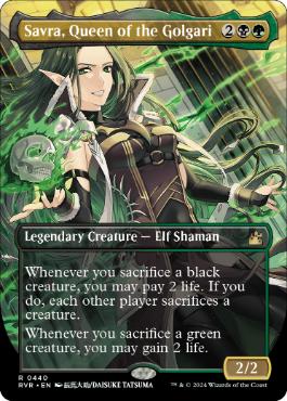 【ENG】【Foil】■ボーダーレス■《ゴルガリの女王、サヴラ/Savra, Queen of the Golgari》[RVR]