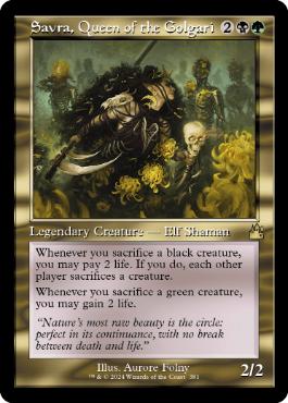 【ENG】【Foil】■旧枠■《ゴルガリの女王、サヴラ/Savra, Queen of the Golgari》[RVR]