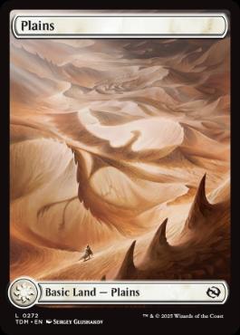 【ENG】【Foil】■ボーダーレス■《平地/Plains》(272)[TDM]