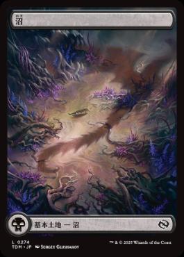 【JPN】【Foil】■ボーダーレス■《沼/Swamp》(274)[TDM]