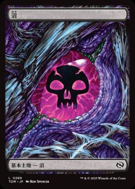 【JPN】【Foil】■ボーダーレス■《沼/Swamp》(289)[TDM]