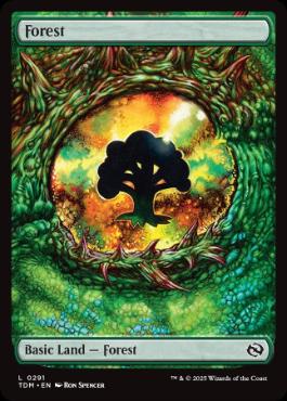 【ENG】【Foil】■ボーダーレス■《森/Forest》(291)[TDM]