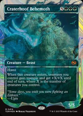 【ENG】【Foil】■ハロー■《孔蹄のビヒモス/Craterhoof Behemoth》[TDM]