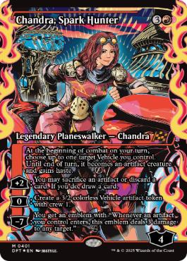【ENG】【Foil】■ショーケース■《灯を追う者、チャンドラ/Chandra, Spark Hunter》[DFT]