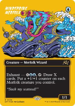 【ENG】【Foil】■FP/ボーダーレス■《思考の泉のマーフォーク/Mindspring Merfolk》[DFT]