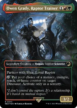 【ENG】【Foil】■ロゴ入り版■《ラプトルの調教師、オーウェン・グレイディ/Owen Grady, Raptor Trainer》[REX]