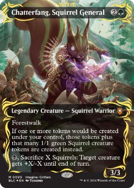 【ENG】【Foil】■レイズド■《リスの将軍、サワギバ/Chatterfang, Squirrel General》[BLC]