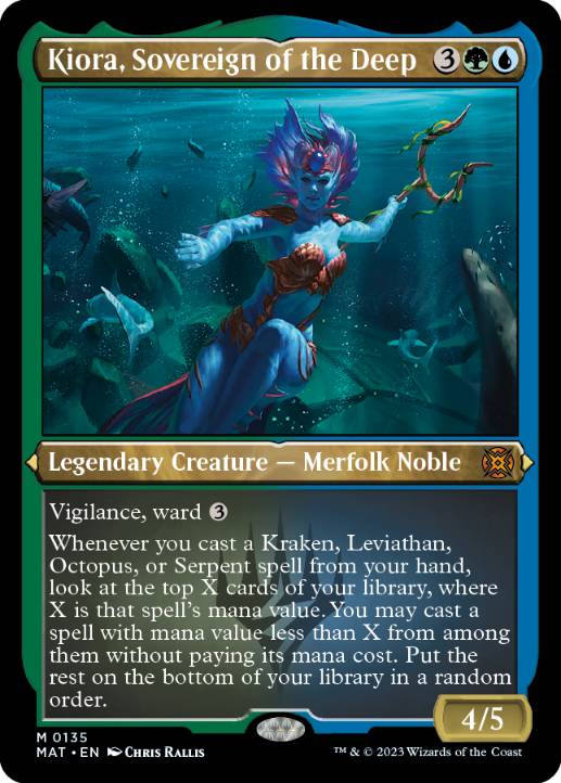 【ENG】【Foil】■エッチング■《深海の君主、キオーラ/Kiora, Sovereign of the Deep》[MAT]