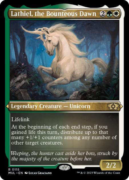 【ENG】【Foil】■エッチング■《寛大な夜明け、ラシエル/Lathiel, the Bounteous Dawn》[MUL]