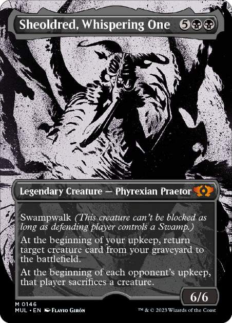 【ENG】【Foil】■ハロー■《囁く者、シェオルドレッド/Sheoldred, Whispering One》[MUL]